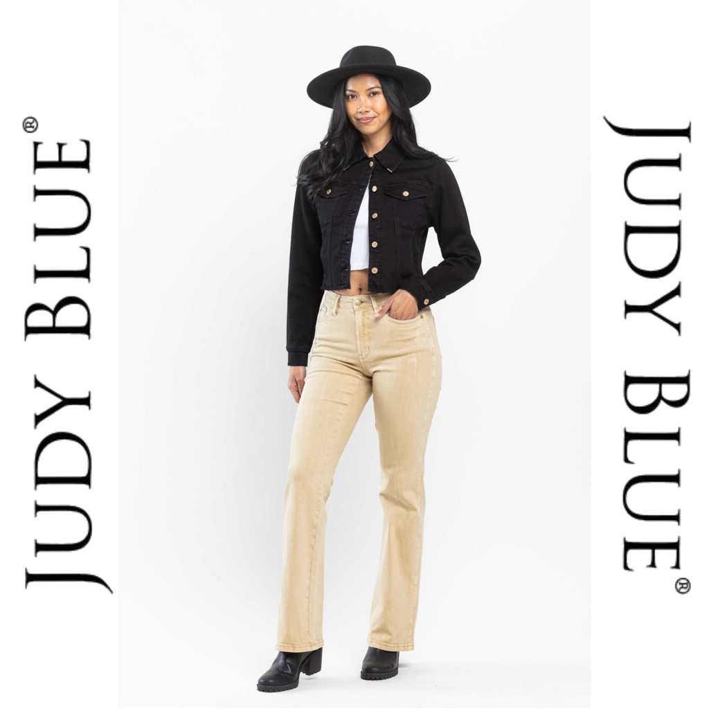 New!! Judy Blue | Mid-Rise Garment Dyed Slim Bootcut - Khaki - Style #88504